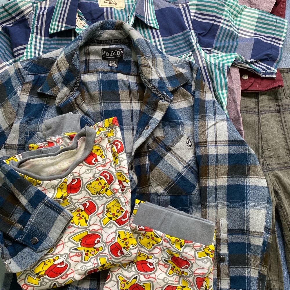 Boys 10/12 Lot Pajamas Shorts Jeans Tops 9 pcs